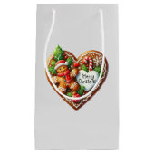 キュートメリークリスマスジンジャーブレッドマンハート スモールペーパーバッグ (正面)