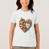 キュートメリークリスマスジンジャーブレッドマンハート トライブレンドTシャツ (正面)
