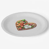 キュートメリークリスマスジンジャーブレッドマンハート ペーパープレート (アングル)