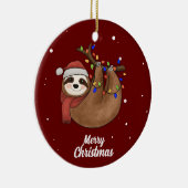 キュートメリークリスマススロースセラミックオーナメント セラミックオーナメント (右)