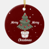 キュートメリークリスマスツリーセラミックオーナメント セラミックオーナメント (正面)
