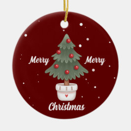 キュートメリークリスマスツリーセラミックオーナメント セラミックオーナメント