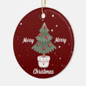 キュートメリークリスマスツリーセラミックオーナメント セラミックオーナメント (左)