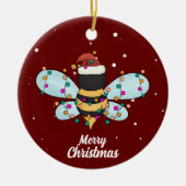 キュートメリークリスマスビーセラミックオーナメント セラミックオーナメント (正面)