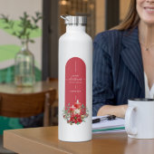 キュートメリークリスマスフローラミニマルカスタムリスト ウォーターボトル