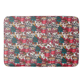 キュートメリークリスマスホリデーフェスティバル バスマット