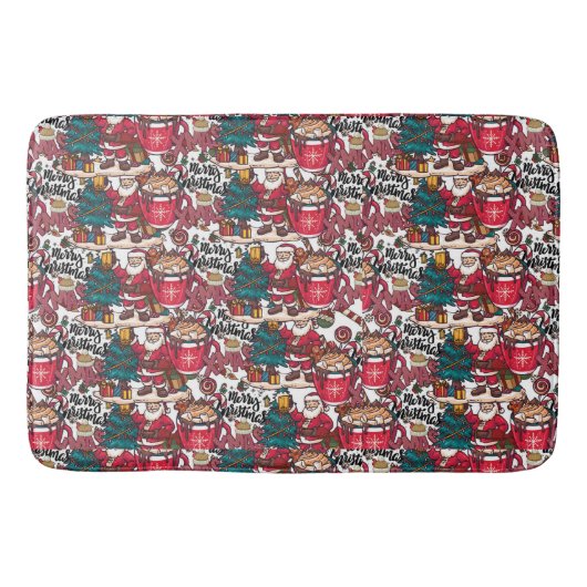 キュートメリークリスマスホリデーフェスティバル バスマット (正面)