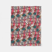 キュートメリークリスマスホリデーフェスティバル フリースブランケット (正面)