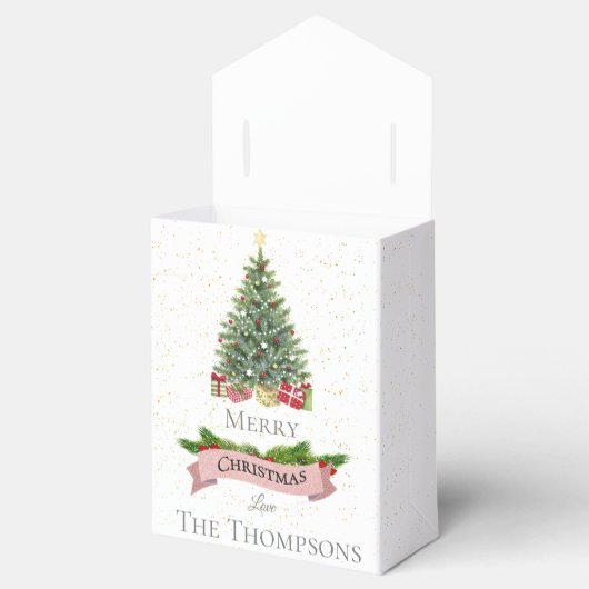 キュートメリークリスマスホワイトピフェイクンクグリッター フェイバーボックス (オープン)