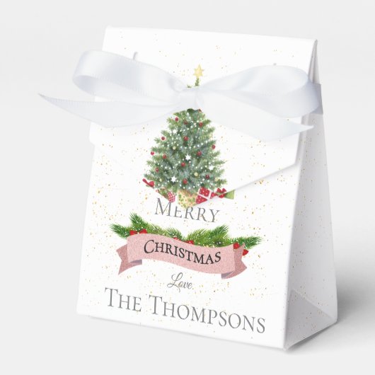 キュートメリークリスマスホワイトピフェイクンクグリッター フェイバーボックス (正面サイド)