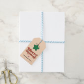 キュートメリークリスマスラインパターンスターオーナメント ギフトタグ (より糸付き)