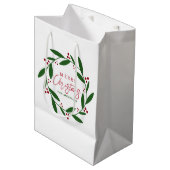 キュートメリークリスマスリース ミディアムペーパーバッグ (正面アングル)