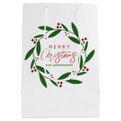 キュートメリークリスマスリース ミディアムペーパーバッグ (裏面)