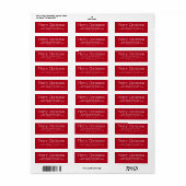 キュートメリークリスマスレッド差出人住所 ラベル (フルシート)