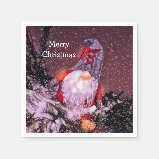 キュートメリークリスマス格言ホリデーツリー スタンダードカクテルナプキン (正面)