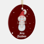 キュートメリークリスマス雪だるまセラミックオーナメント セラミックオーナメント (右)