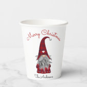 キュートメリー素朴クリスマスパーティープレイド格言パプ 紙コップ (裏面)