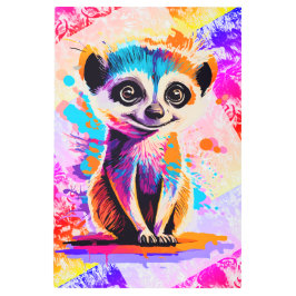 キュートメルカカラフルット絵を描プリント メタルプリント