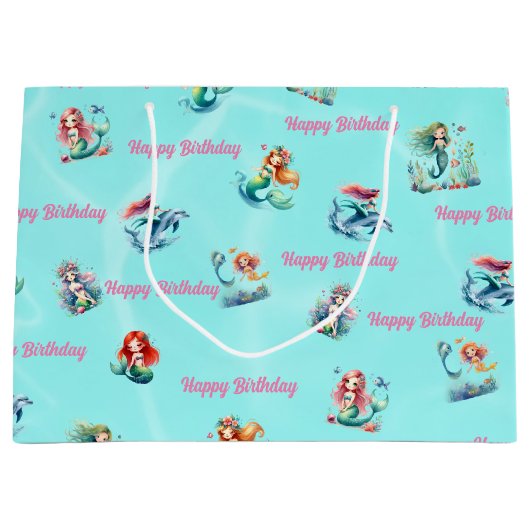 キュートメルメイズテーマ抱き枕子供へ誕生日 ラージペーパーバッグ (正面)