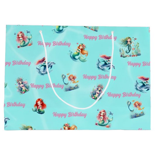 キュートメルメイズテーマ抱き枕子供へ誕生日 ラージペーパーバッグ (裏面)