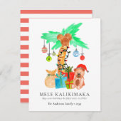 キュートメレカリキマカトロピカルハワイアンクリスマス シーズンカード (正面/裏面)