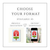 キュートメロンポッシクルガールセカンド誕生日 招待状