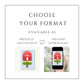 キュートメロンポッシクルガールフォー誕生日 招待状