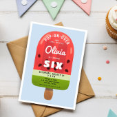 キュートメロンポプシクルガールシックス誕生日 招待状