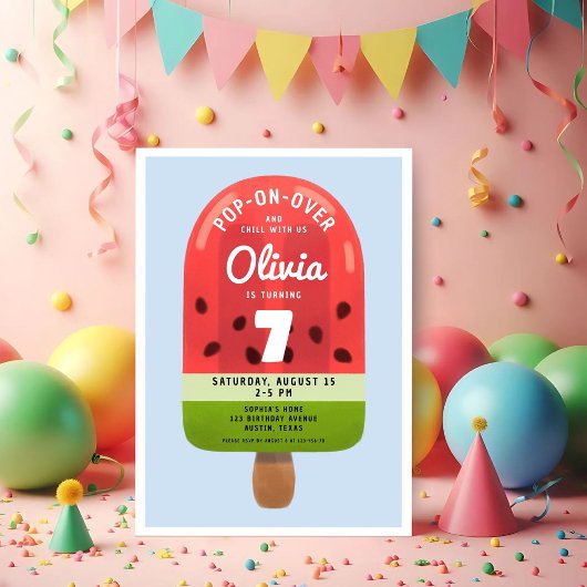 キュートメロンポプシクルガールセブン誕生日 招待状