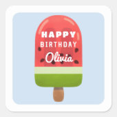 キュートメロンポプシクルハッピーバースデー スクエアシール (正面)