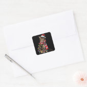 キュートメーンクーンキャットおもしろいクリスマスホリデーギフト スクエアシール (封筒)