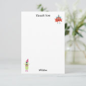 キュートモカラフルンスターおもしろい子供の誕生日パーティー サンキューカード (スタンド正面)