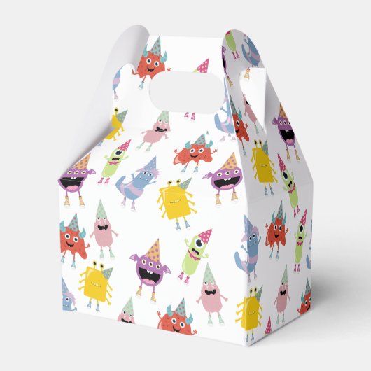 キュートモカラフルンスターおもしろい子供の誕生日パーティー フェイバーボックス (裏面サイド)
