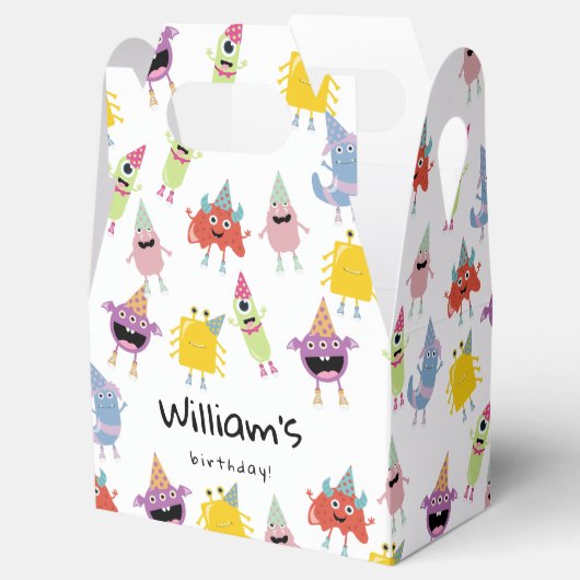 キュートモカラフルンスターおもしろい子供の誕生日パーティー フェイバーボックス (オープン)