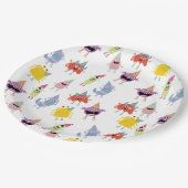 キュートモカラフルンスターおもしろい子供の誕生日パーティー ペーパープレート (アングル)