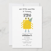 キュートモカラフルンスターおもしろい子供の誕生日パーティー 招待状 (正面)