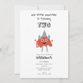 キュートモカラフルンスターおもしろい子供の誕生日パーティー 招待状 (正面)