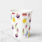 キュートモカラフルンスターおもしろい子供の誕生日パーティー 紙コップ (右)