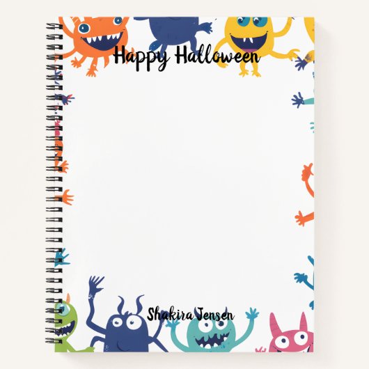 キュートモカラフルンスターズハッピーハローウィン ノートブック (正面)