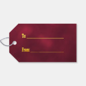 キュートモダンおもしろいなクリスマスの金ゴールドトナカイのブルゴーニュ ギフトタグ (裏面横)