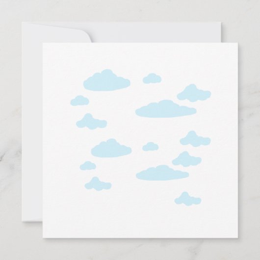 キュートモダンお洒落おもしろいストーク妊娠 案内状 (裏面)