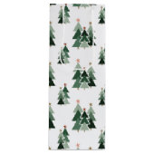 キュートモダンなクリスマスツリー ワインギフトバッグ (正面)