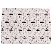 キュートモダンなクリスマス黒と白パーソナライズされた ラージペーパーバッグ (裏面)