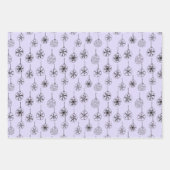 キュートモダンなスノーフレークオーナメントクリスマス ラッピングペーパーシート (正面3)