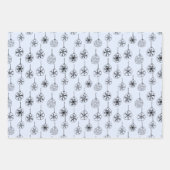 キュートモダンなスノーフレークオーナメントクリスマス ラッピングペーパーシート (正面2)