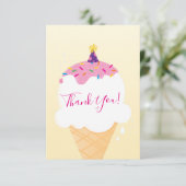 キュートモダンなレトロなアイスクリームコーンパーティー サンキューカード (スタンド正面)