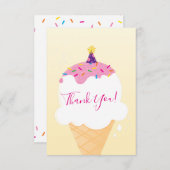 キュートモダンなレトロなアイスクリームコーンパーティー サンキューカード (正面/裏面)