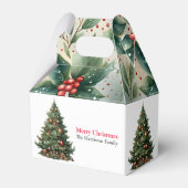 キュートモダンな水彩クリスマスツリーの願い フェイバーボックス (裏面サイド)