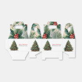 キュートモダンな水彩クリスマスツリーの願い フェイバーボックス (折り畳みなし)