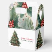 キュートモダンな水彩クリスマスツリーの願い フェイバーボックス (オープン)